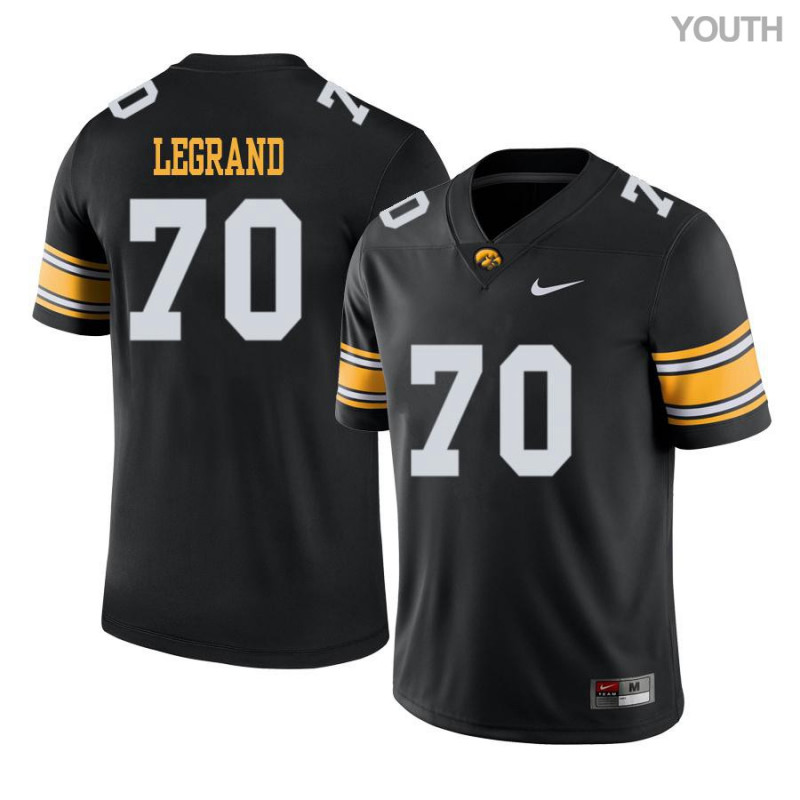 Youth Iowa Hawkeyes NCAA #70 Lucas LeGrand Black Authentic Nike Alumni Stitched College Football Jersey FW34V23DC